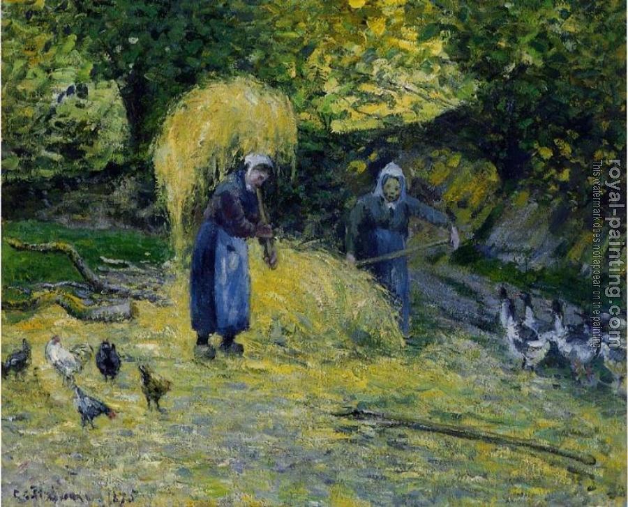 Camille Pissarro : Peasants Carrying Straw, Montfoucault